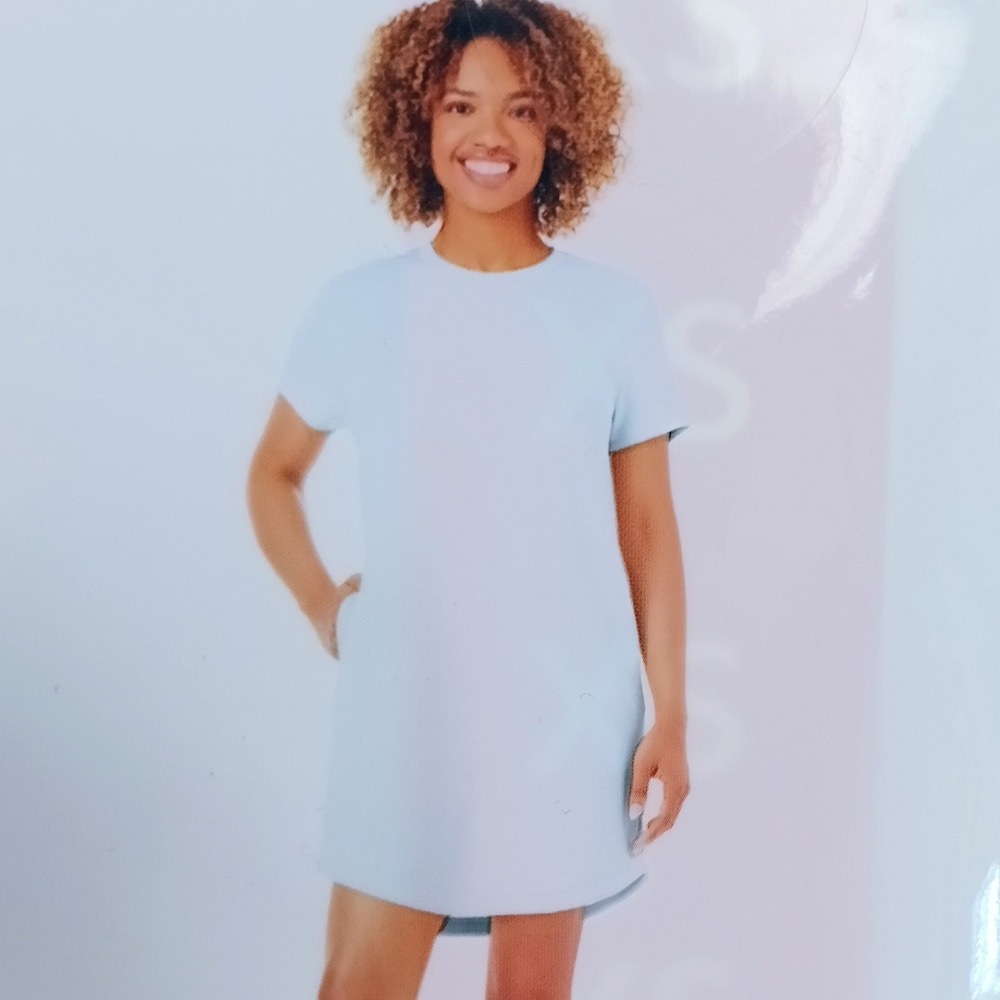 Member's Mark Sandwash Dress Womens XS Blue New Short Sleeve Pocket T-Shirt
